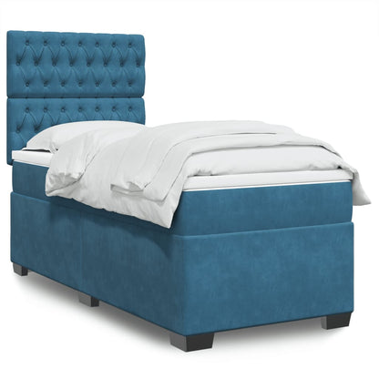 Cama Box Spring Con Colchón Terciopelo