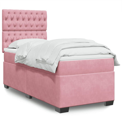 Cama Box Spring Con Colchón Terciopelo