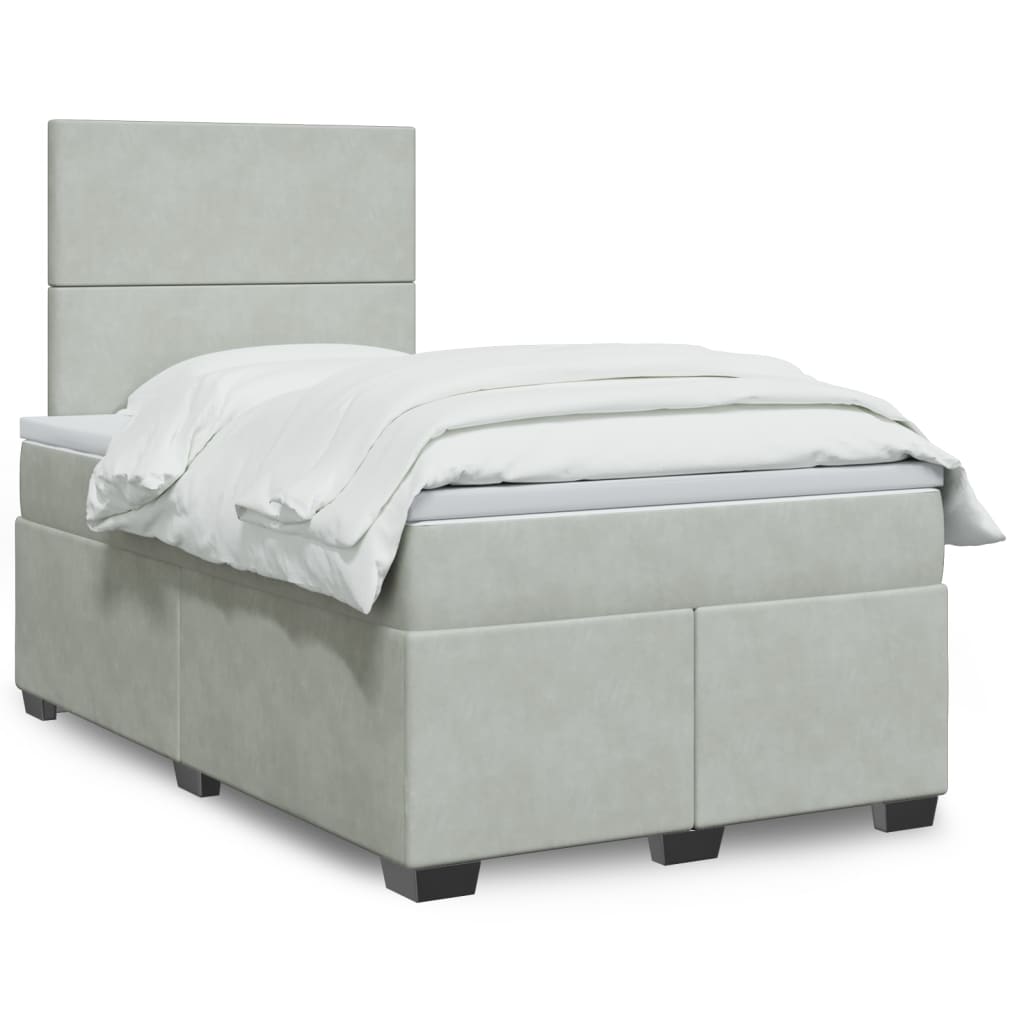 Cama Box Spring Con Colchón Terciopelo
