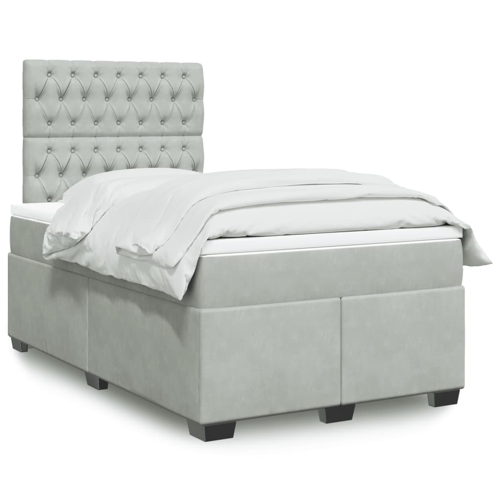 Cama Box Spring Con Colchón Terciopelo