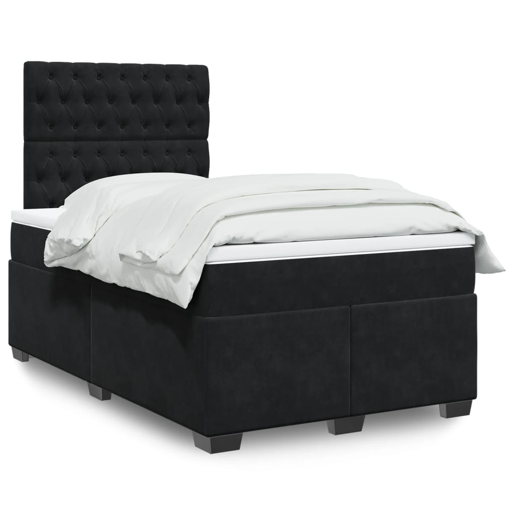 Cama Box Spring Con Colchón Terciopelo