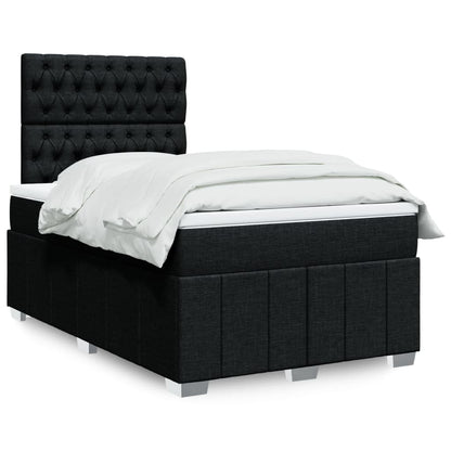 Cama Box Spring Con Colchón Tela Gris Taupe