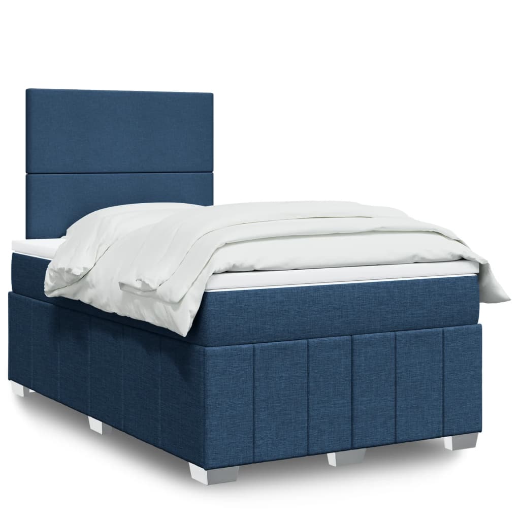 Cama Box Spring Con Colchón Tela Gris Taupe