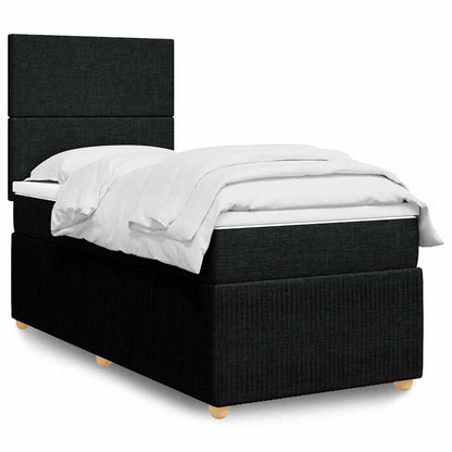 Cama Box Spring Con Colchón Tela