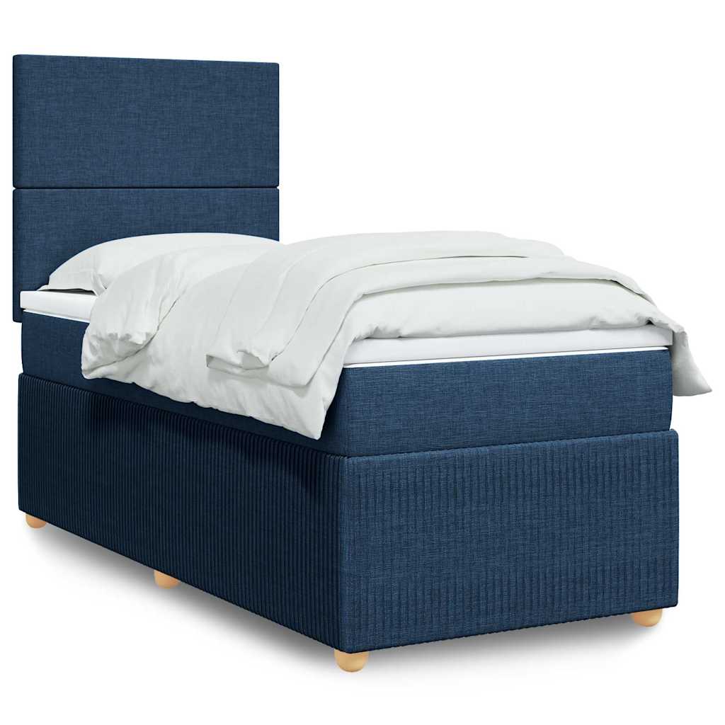 Cama Box Spring Con Colchón Tela