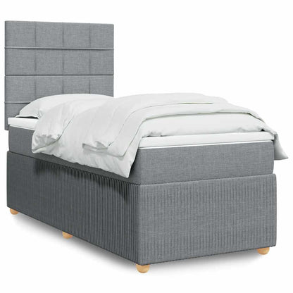 Cama Box Spring Con Colchón Tela