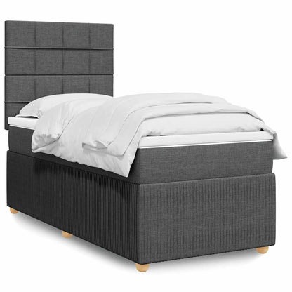 Cama Box Spring Con Colchón Tela