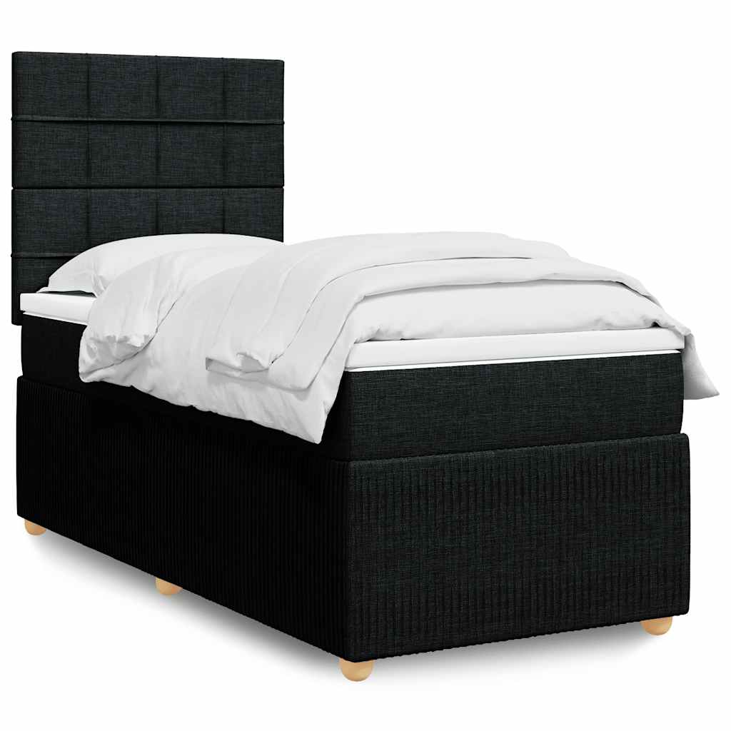 Cama Box Spring Con Colchón Tela