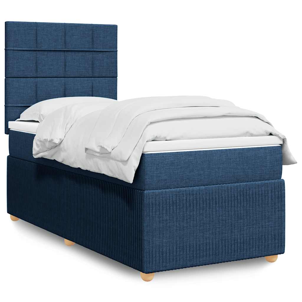 Cama Box Spring Con Colchón Tela