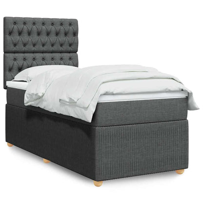 Cama Box Spring Con Colchón Tela