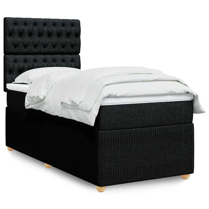 Cama Box Spring Con Colchón Tela