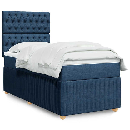Cama Box Spring Con Colchón Tela