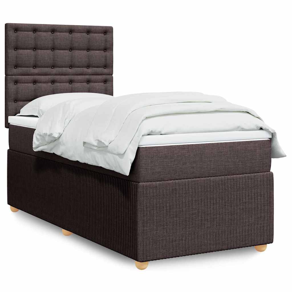 Cama Box Spring Con Colchón Tela