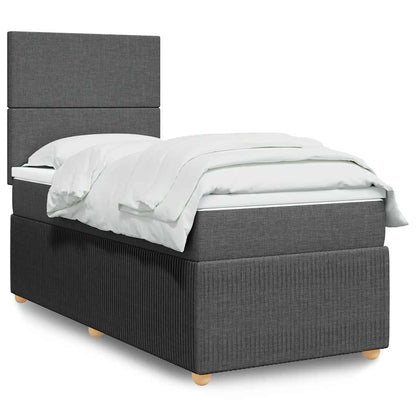Cama Box Spring Con Colchón Tela