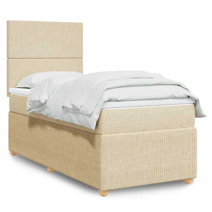 Cama Box Spring Con Colchón Tela