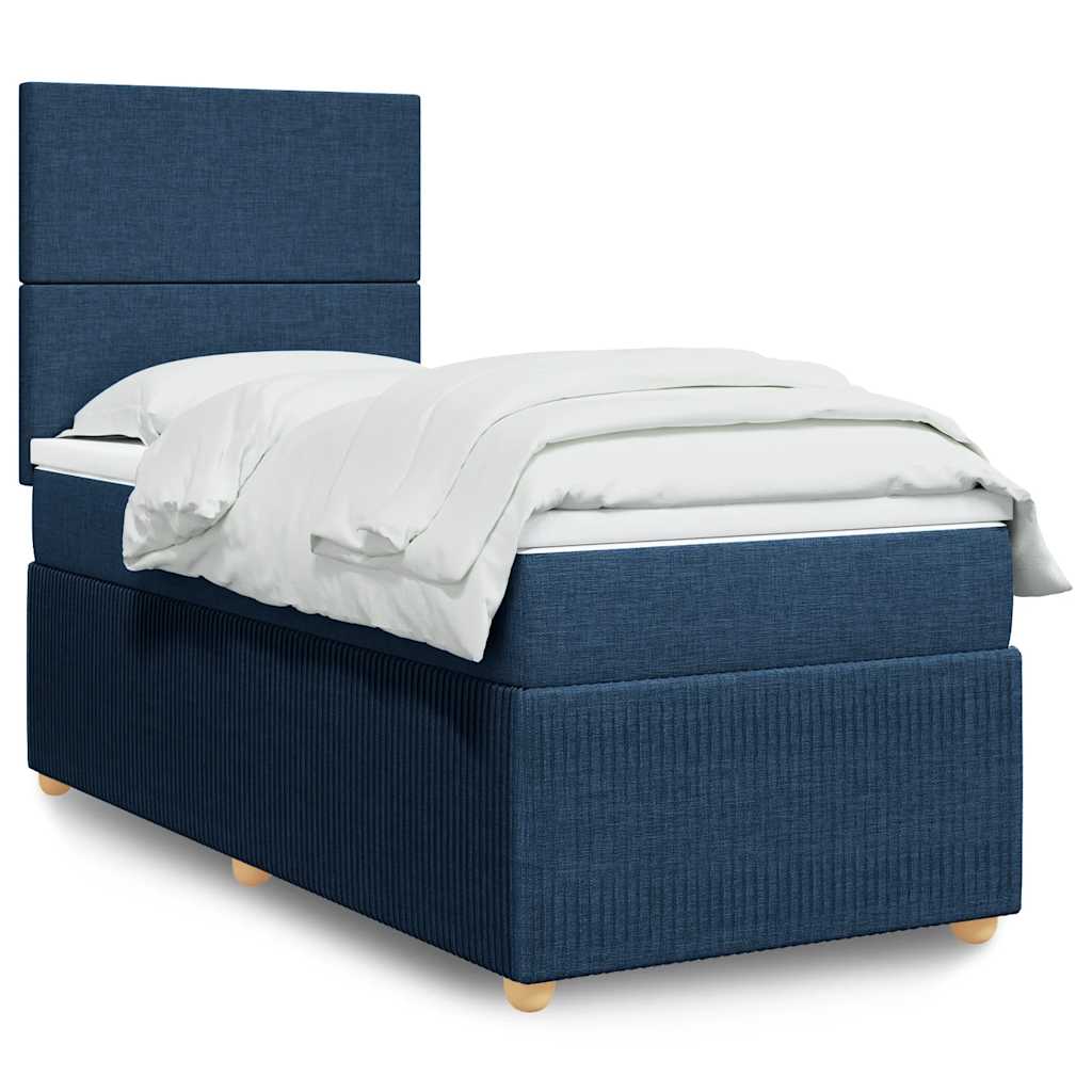 Cama Box Spring Con Colchón Tela