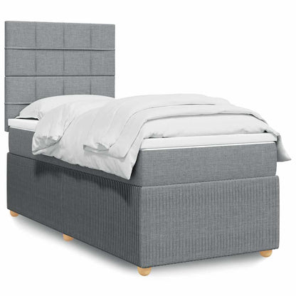Cama Box Spring Con Colchón Tela
