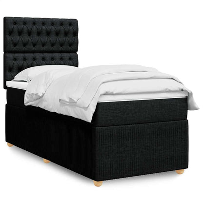 Cama Box Spring Con Colchón Tela