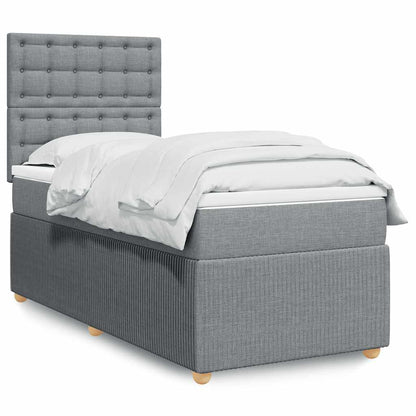 Cama Box Spring Con Colchón Tela