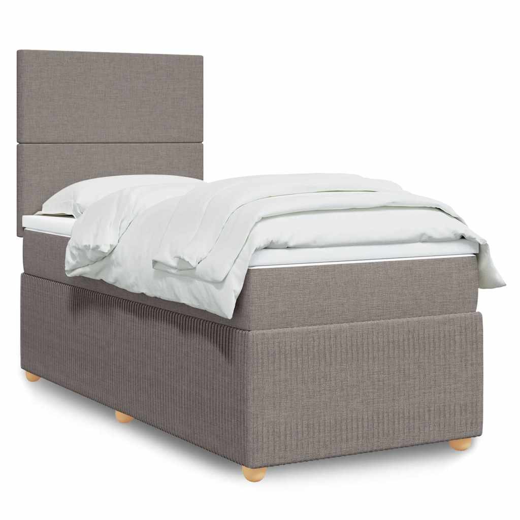 Cama Box Spring Con Colchón Tela
