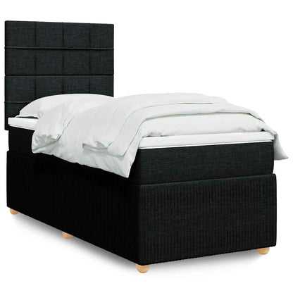 Cama Box Spring Con Colchón Tela