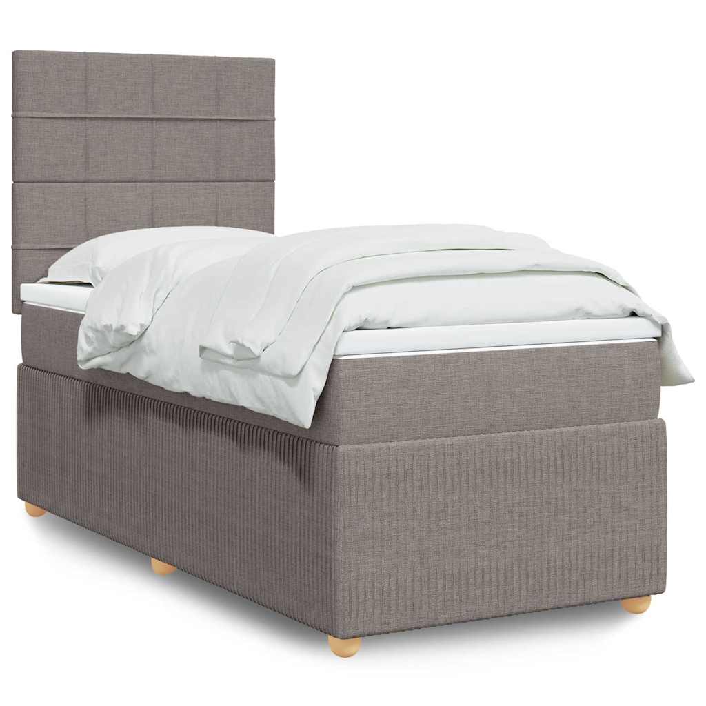 Cama Box Spring Con Colchón Tela