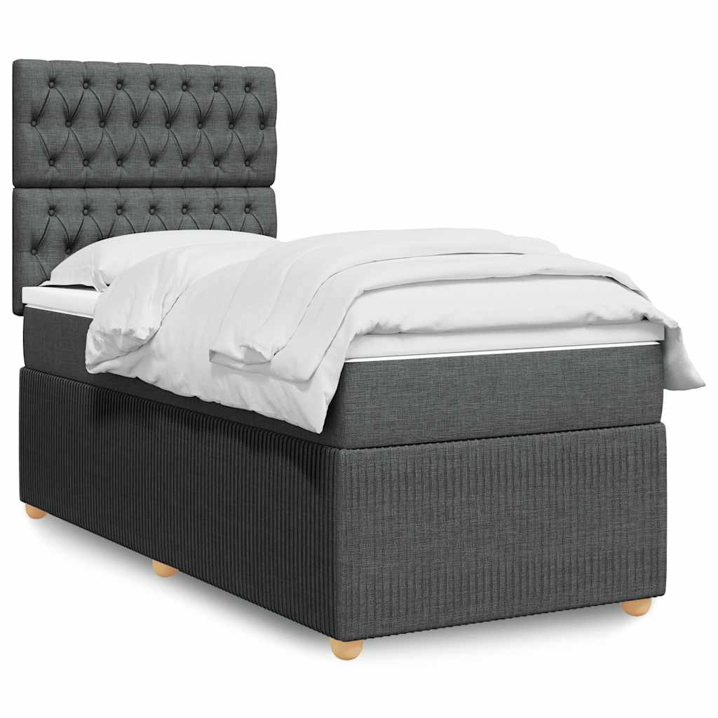 Cama Box Spring Con Colchón Tela