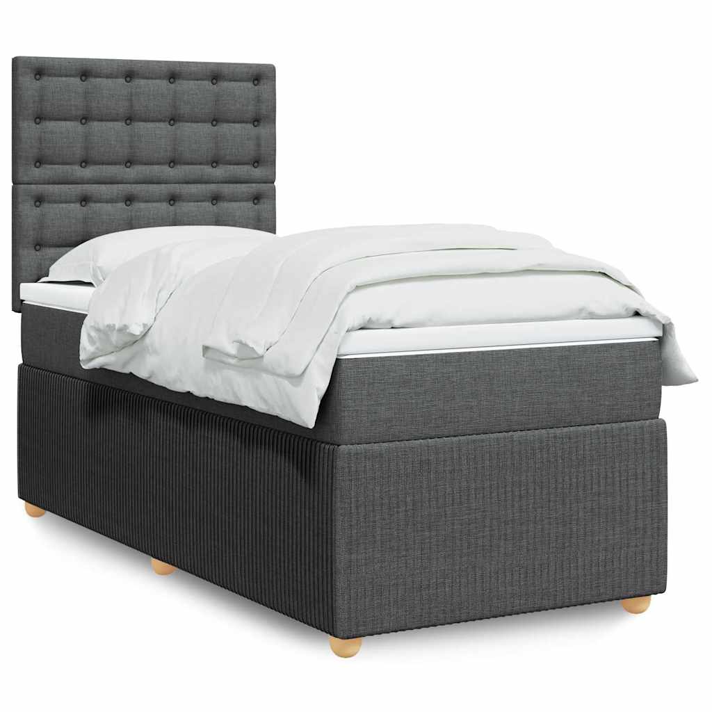 Cama Box Spring Con Colchón Tela