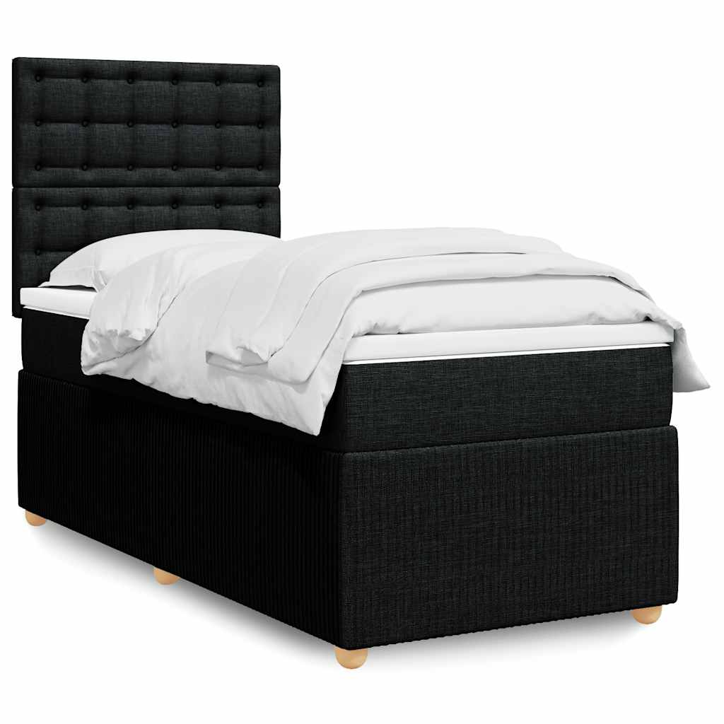 Cama Box Spring Con Colchón Tela