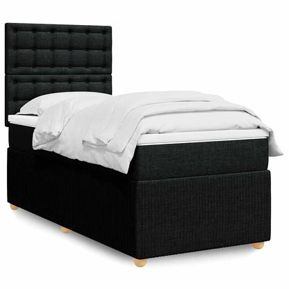 Cama Box Spring Con Colchón Tela