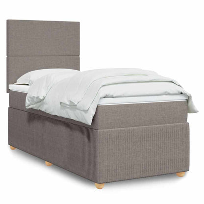 Cama Box Spring Con Colchón Tela