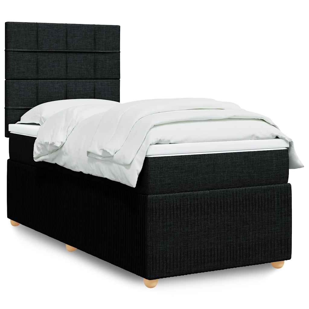 Cama Box Spring Con Colchón Tela