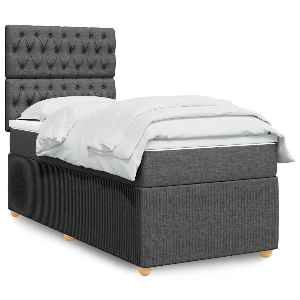 Cama Box Spring Con Colchón Tela