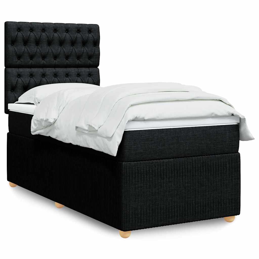 Cama Box Spring Con Colchón Tela