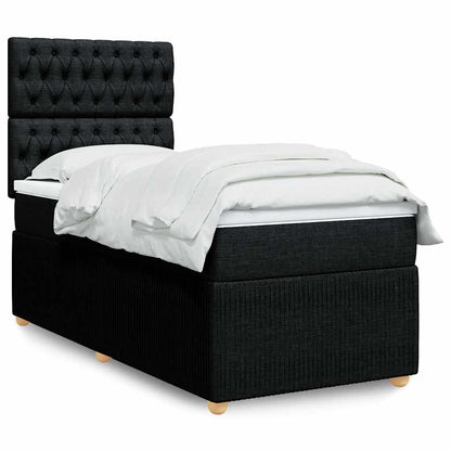 Cama Box Spring Con Colchón Tela