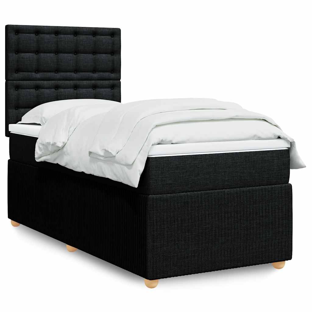 Cama Box Spring Con Colchón Tela