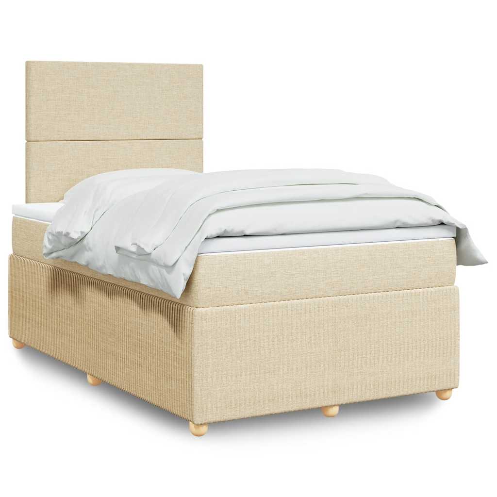 Cama Box Spring Con Colchón Tela