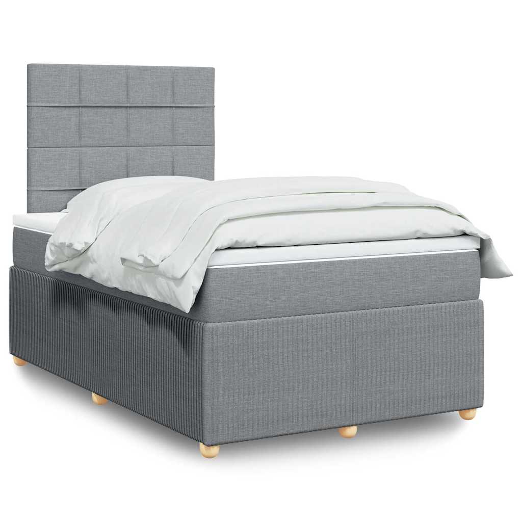 Cama Box Spring Con Colchón Tela