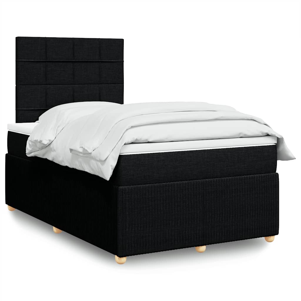 Cama Box Spring Con Colchón Tela