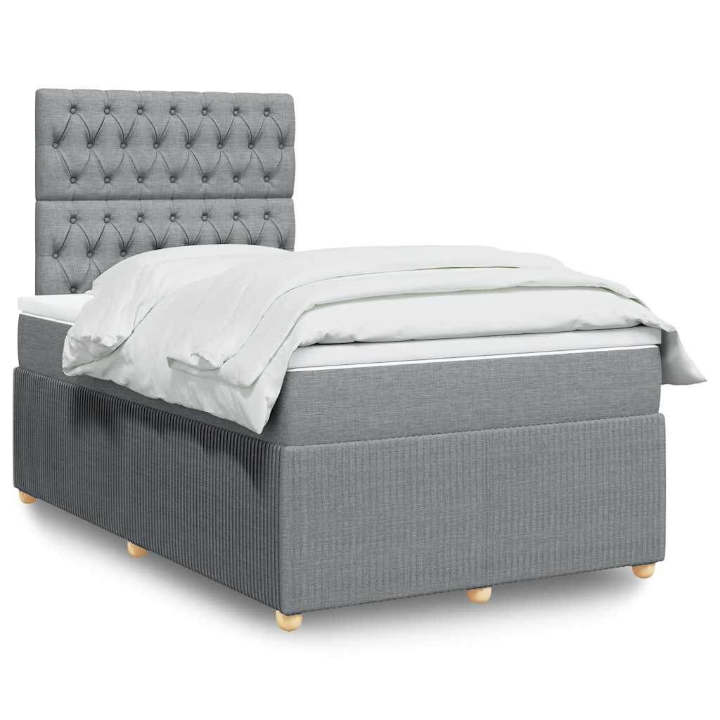 Cama Box Spring Con Colchón Tela