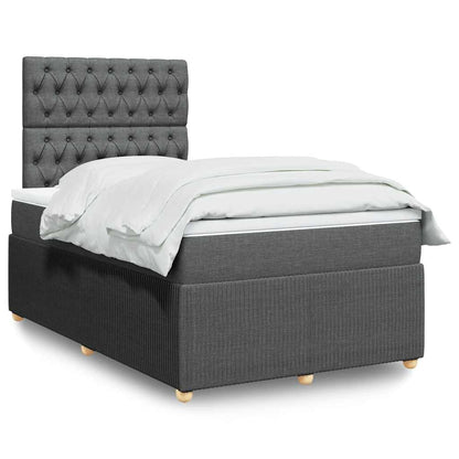 Cama Box Spring Con Colchón Tela
