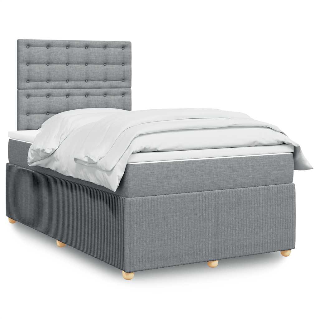 Cama Box Spring Con Colchón Tela