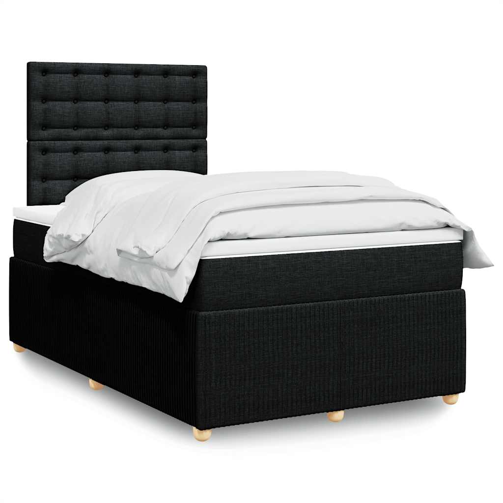 Cama Box Spring Con Colchón Tela