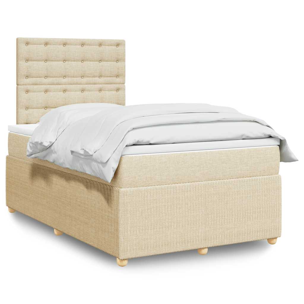 Cama Box Spring Con Colchón Tela