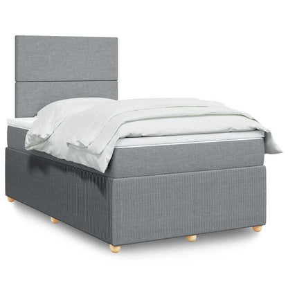 Cama Box Spring Con Colchón Tela