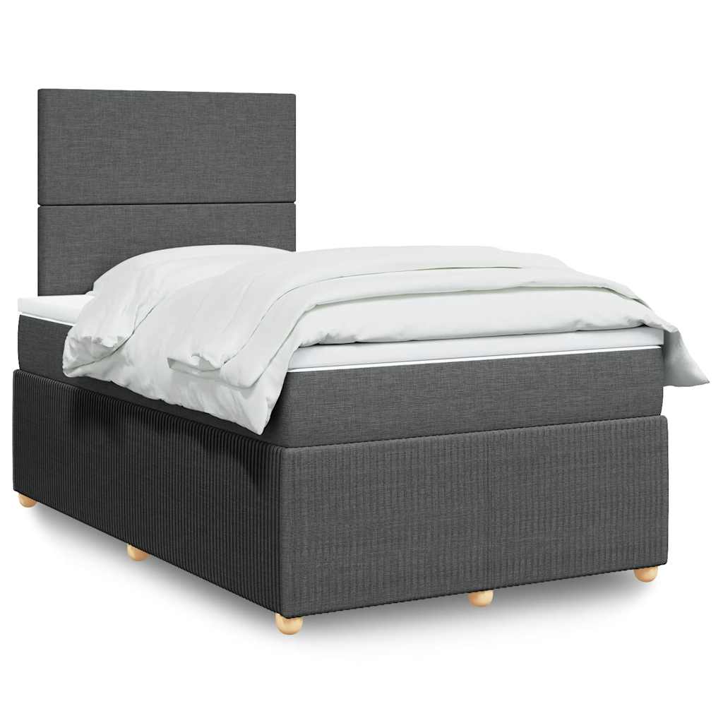 Cama Box Spring Con Colchón Tela