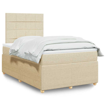 Cama Box Spring Con Colchón Tela