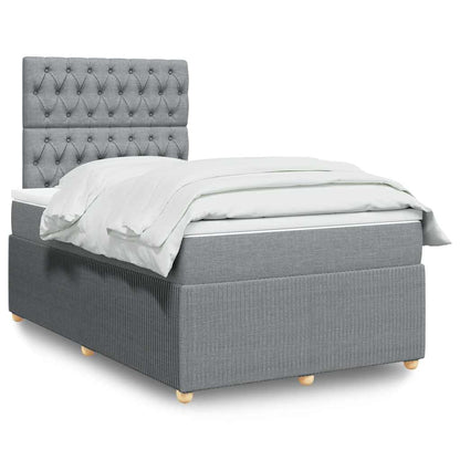 Cama Box Spring Con Colchón Tela