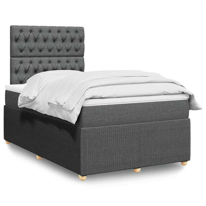 Cama Box Spring Con Colchón Tela