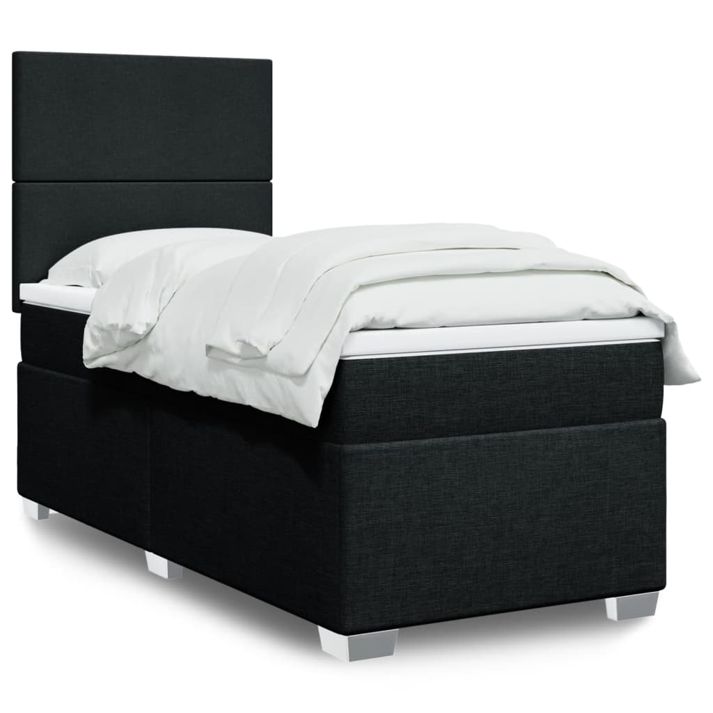Cama Box Spring Con Colchón Tela